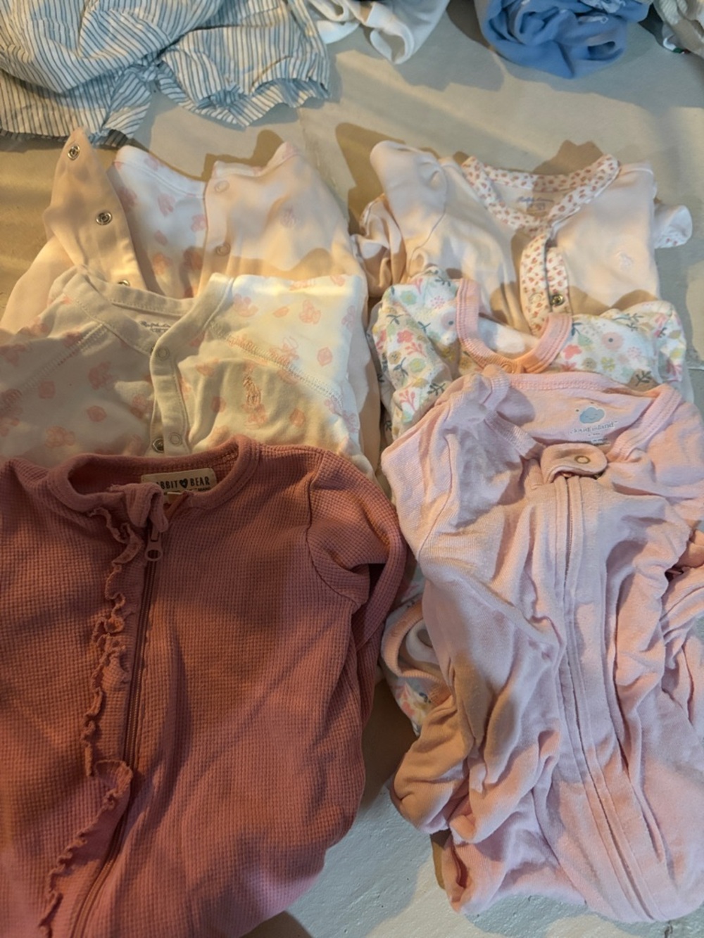 Lot of 6 Baby Girls Assorted Pink Sleepers 3-6 month